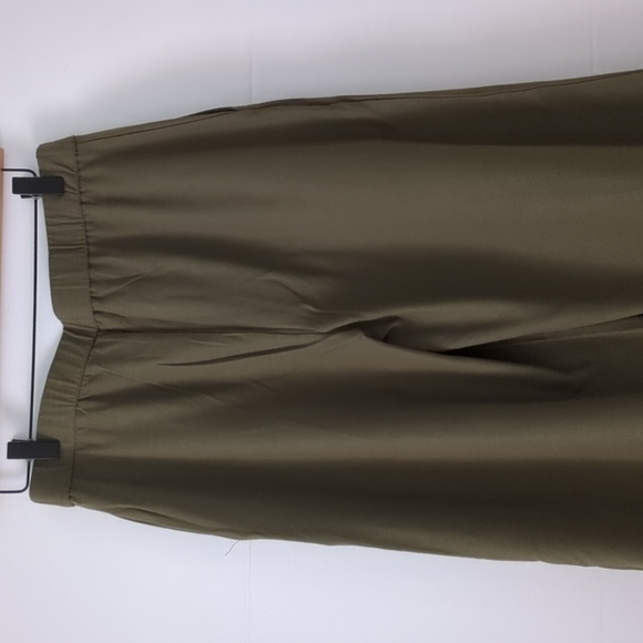 Eileen Fisher Olive Viscose Strechy Ankle Wide Leg Pants Office Career Travel 8 - Picture 5 of 8